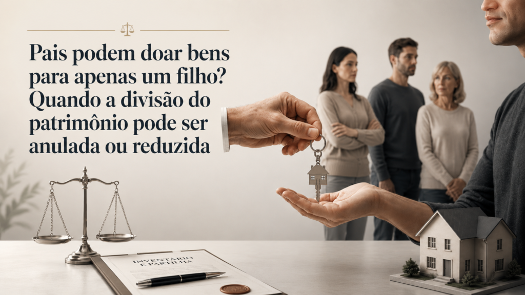 Pais podem doar bens para apenas um filho? Herança antecipada ou favorecimento indevido? Quando a divisão do patrimônio pode ser anulada ou reduzida